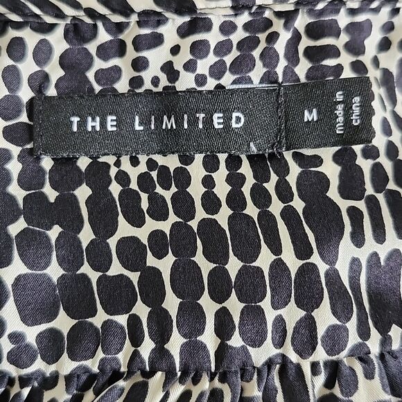 The Limited 100% Silk Sleeveless Black & White, Peplum Tie Back Blouse M - Picture 4 of 6